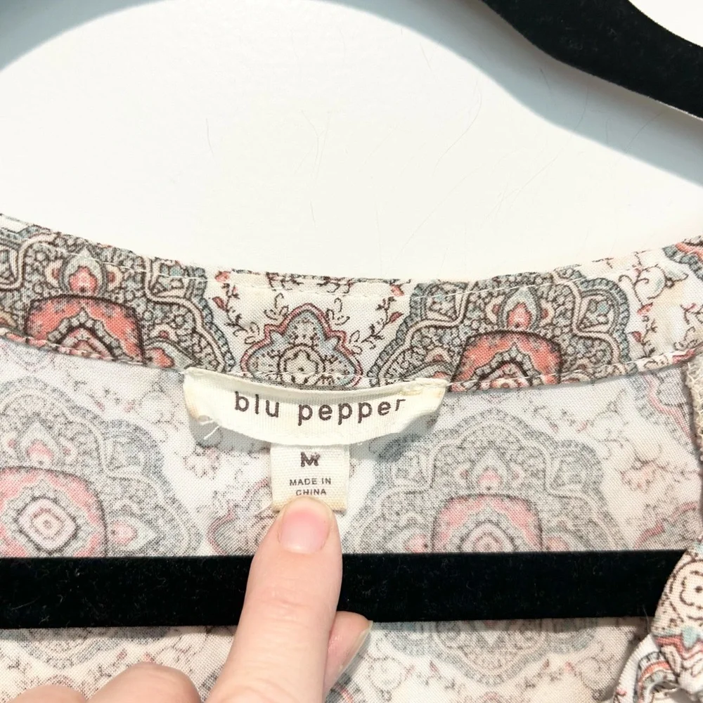 Blu Pepper Boho Midi Dress Paisley Medallion Cottagecore Spring M - Picture 5 of 7